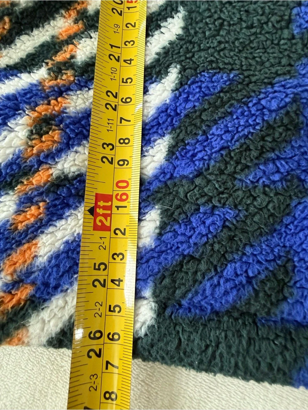 The North Face Men’s Blue, White & Orange Patterned Half-Zip Fleece Hoodie eb2